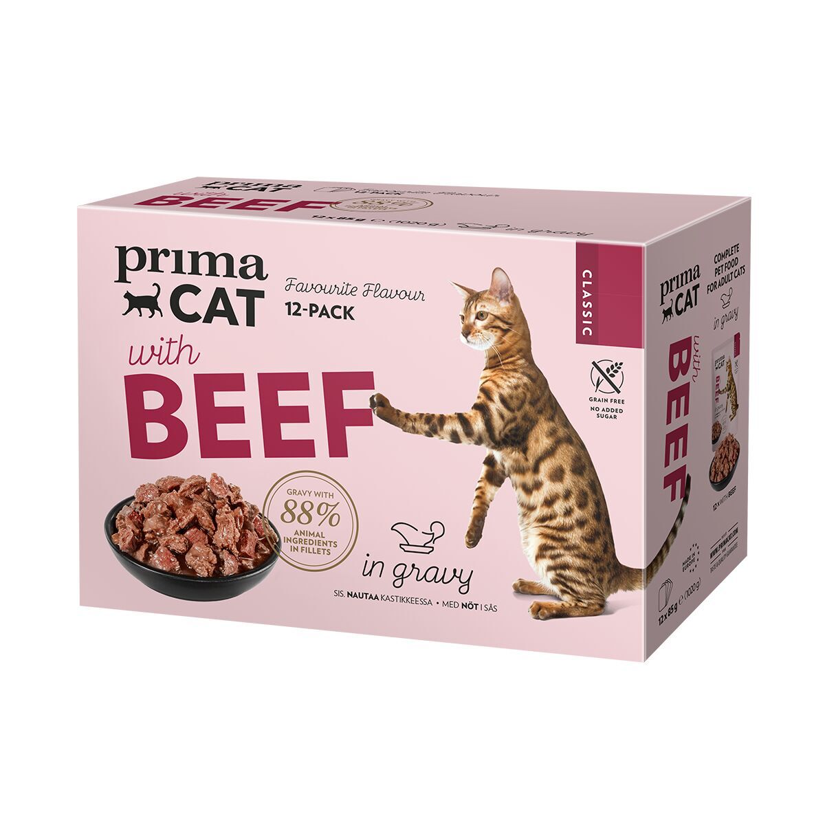 PrimaCat Beef in Gravy 12x85 g